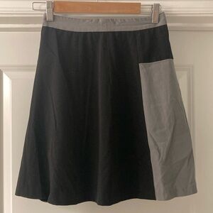 Rag & Bone Black and Gray Asymmetrical A-Line Skirt